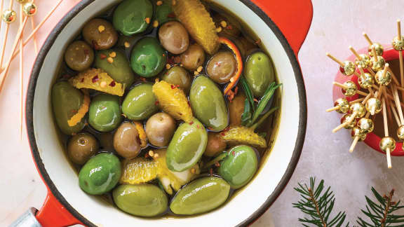 Olives marinées orange et romarin