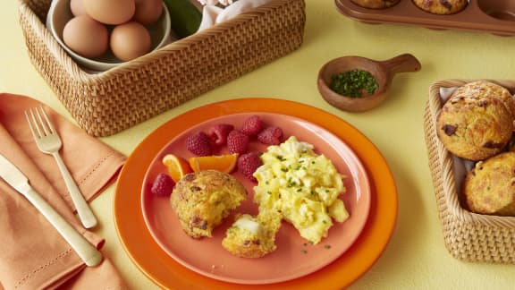 Muffins aux courgettes, au bacon et au cheddar