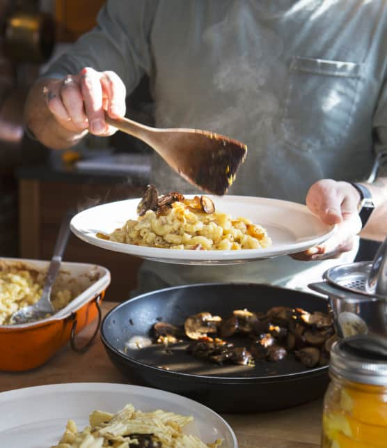 Mac and cheese crunchy aux champignons et à la vanille