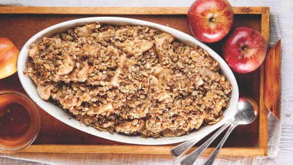 Crumble aux pommes et aux poires à l'érable