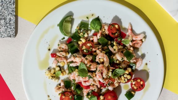 Dimanche midi : Salade de maïs cru et d’herbes fraîches