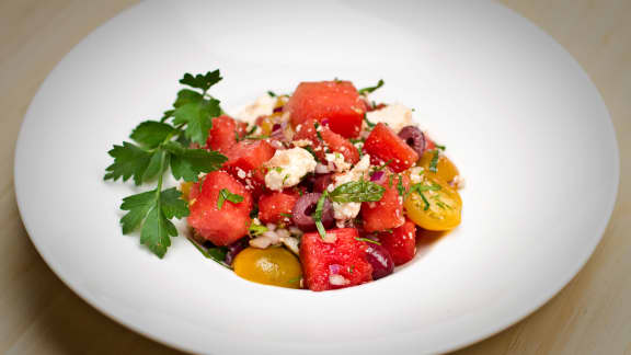 Salade au melon d'eau et feta