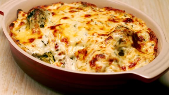 Gratin de brocoli au fromage de chèvre