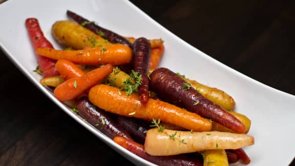 Carottes naines glacées à la bière