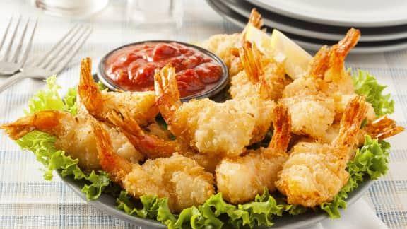 Crevettes frites au panko