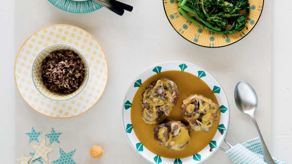 Osso buco de porc au lait de coco et à la citronnelle