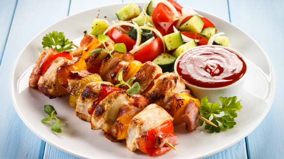 Brochettes de poulet au barbecue