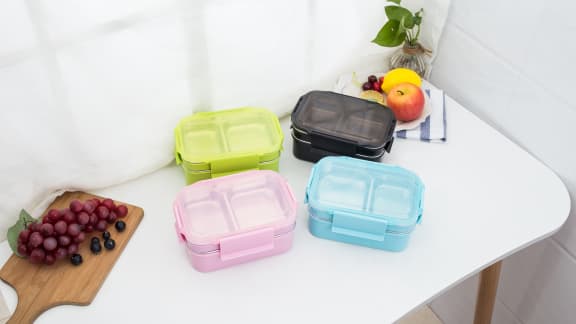 Grande boîte à trois compartiments Tupperware (boîte à collations)