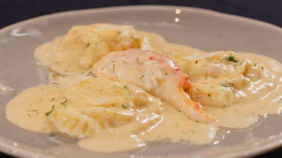 Raviolis au crabe royal d’Alaska