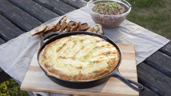 Frittata d'autruche à la pancetta