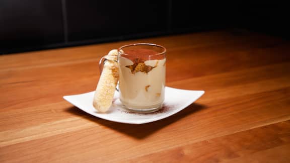 Dessert : Crémeux au chocolat blanc et café