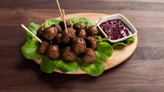 Boulettes de veau et sa sauce aux canneberges