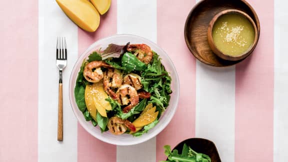 Salade de crevettes et de mangues