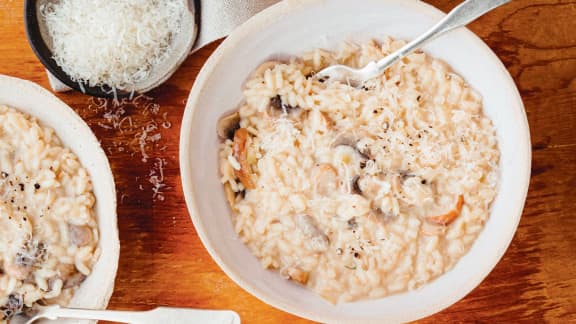 Risotto ai funghi (risotto aux champignons)