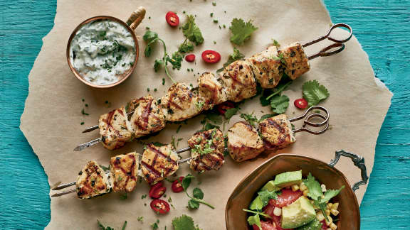 Brochettes de poulet tequila et lime