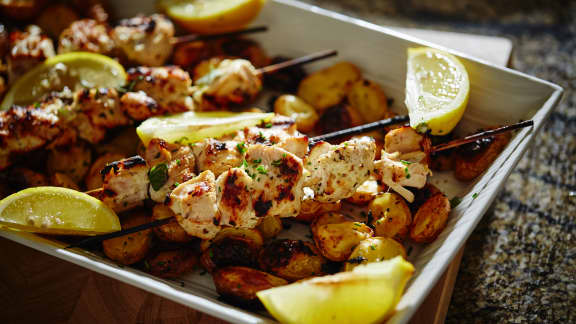 Brochettes de poulet souvlaki