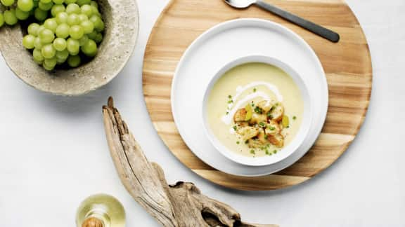 Velouté de poireaux au vin blanc