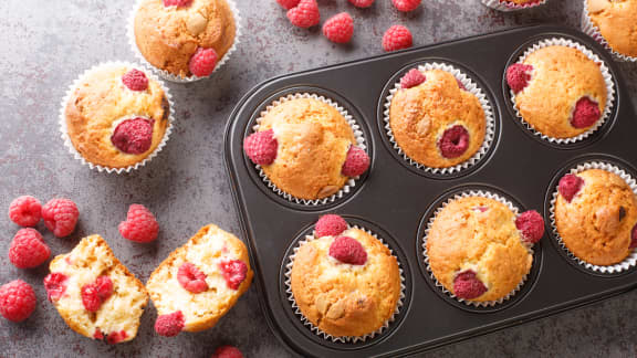 Ah ! Bomba Rosaaa, le muffin (Framboises, noix de coco et chocolat)