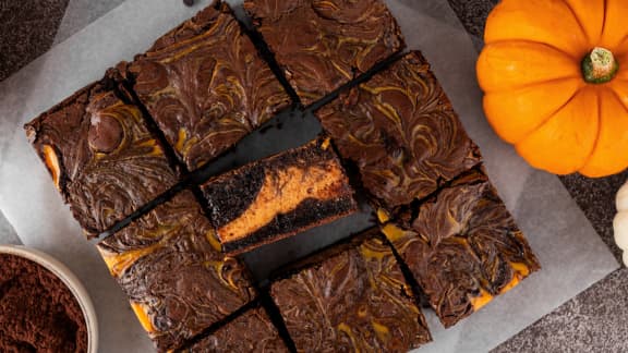 Dimanche matin : Brownies marbrés à la citrouille