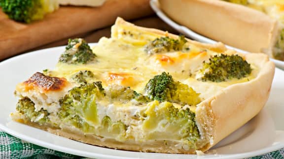 Quiche aux brocolis et au saumon fumé