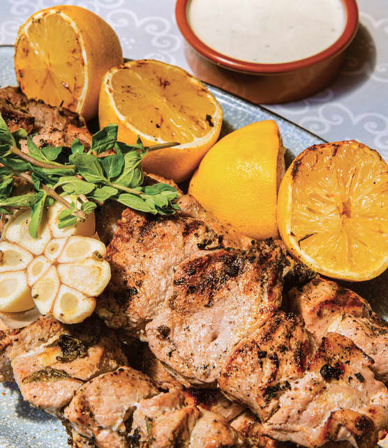 Souvlakis de porc