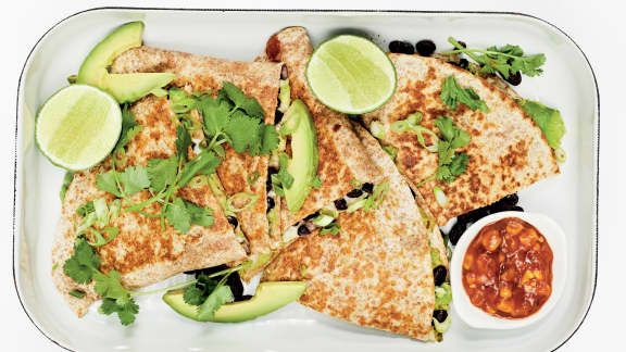 Quesadillas aux fèves noires