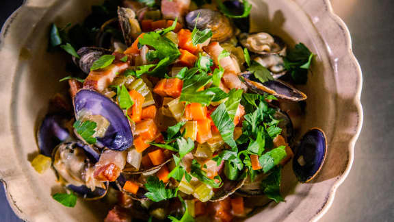 Chaudrée de moules et de topinambours