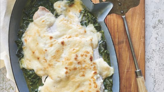 Lundi : Casserole de filets de sole à la florentine