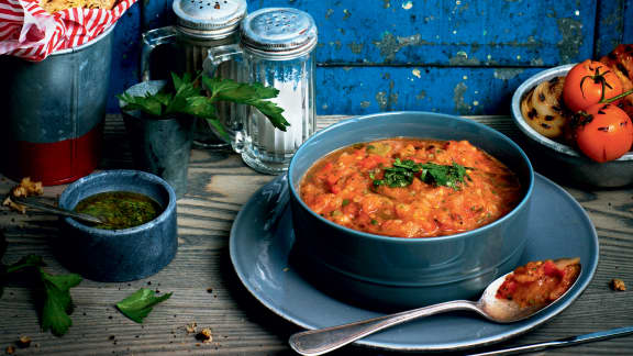 Gaspacho fumé aux tomates