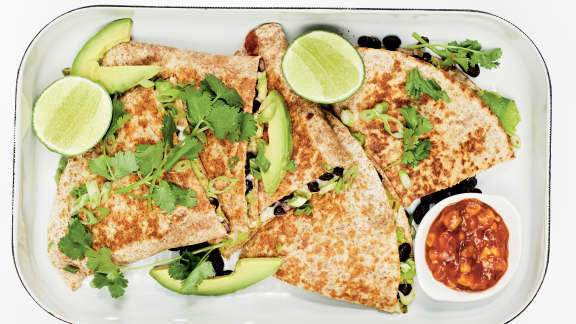 Quesadillas aux fèves noires