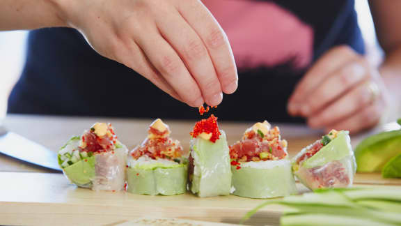 Maki de printemps au tartare de thon rouge