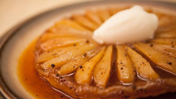 Tarte Tatin à la poire et au sirop d’érable