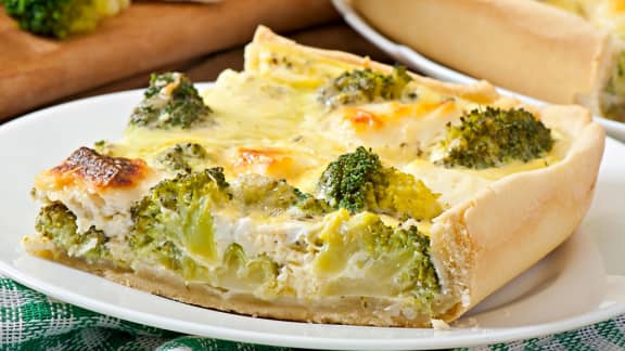 Quiche aux brocolis et au saumon fumé