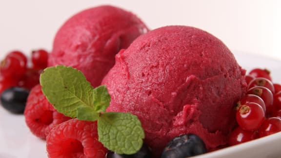 Sorbet de framboises surprise