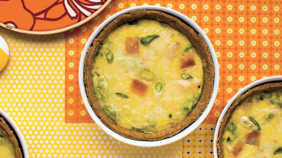 Quiche sans gluten au jambon et au fromage