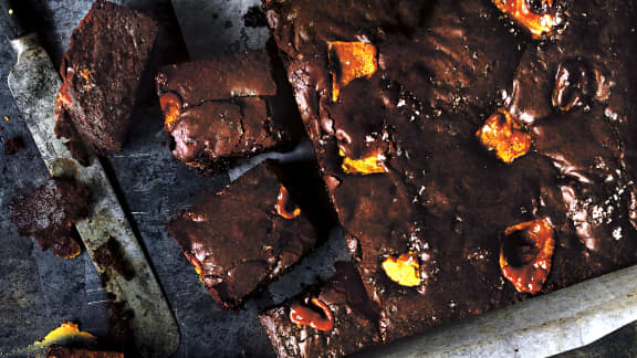 Brownies aux pistaches et canneberges