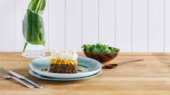 Pâté chinois végétarien aux champignons et au boulgour