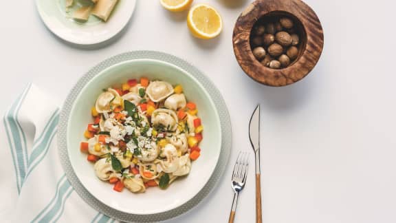 Salade de tortellinis tricolore