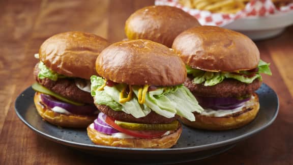 Mardi : Burger d'agneau avec tartinade de feta à la menthe