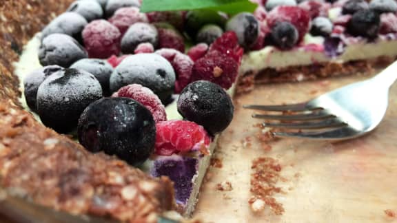 Tarte crémeuse aux mûres et à la menthe