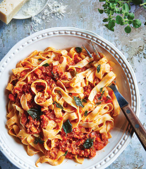 Pappardelles à la sauce bolognaise végé