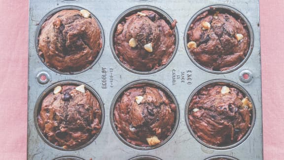 Muffins triple chocolat aux haricots noirs