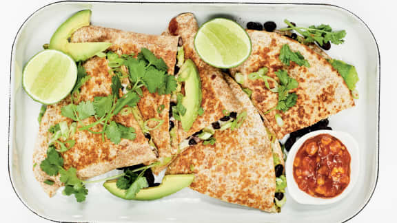 Quesadillas aux fèves noires