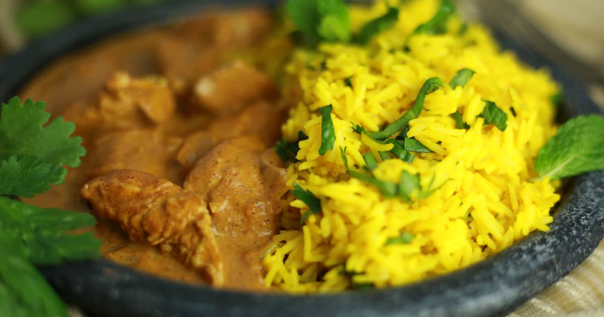 Poulet au beurre et riz basmati Zeste