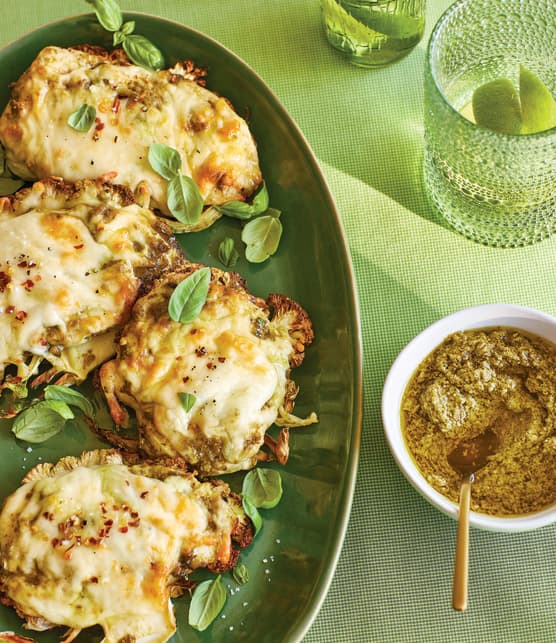 Poulet au pesto sur chou-fleur