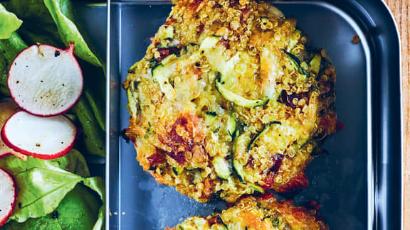 Croquettes de quinoa à la courgette et au prosciutto