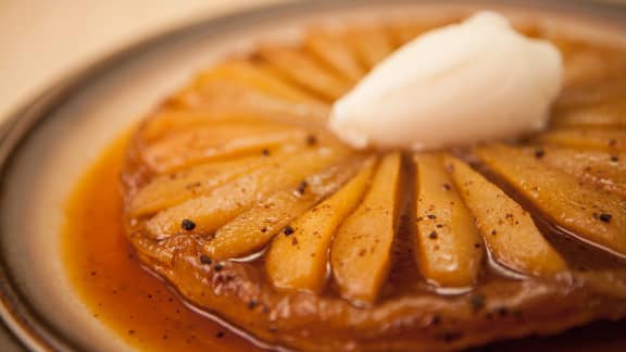 Tarte Tatin à la poire et au sirop d’érable