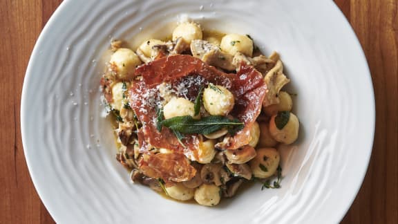 Mardi : Gnudis aux champignons sauvages, sauce aux truffes