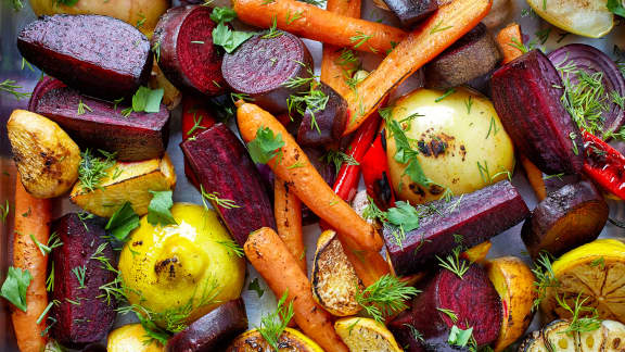 Raclette et légumes grillés