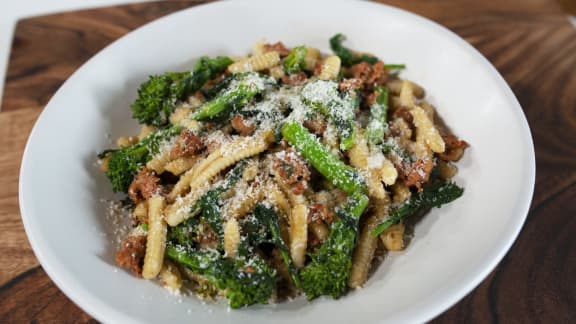 Cavatelli, rappinis et saucisses italiennes